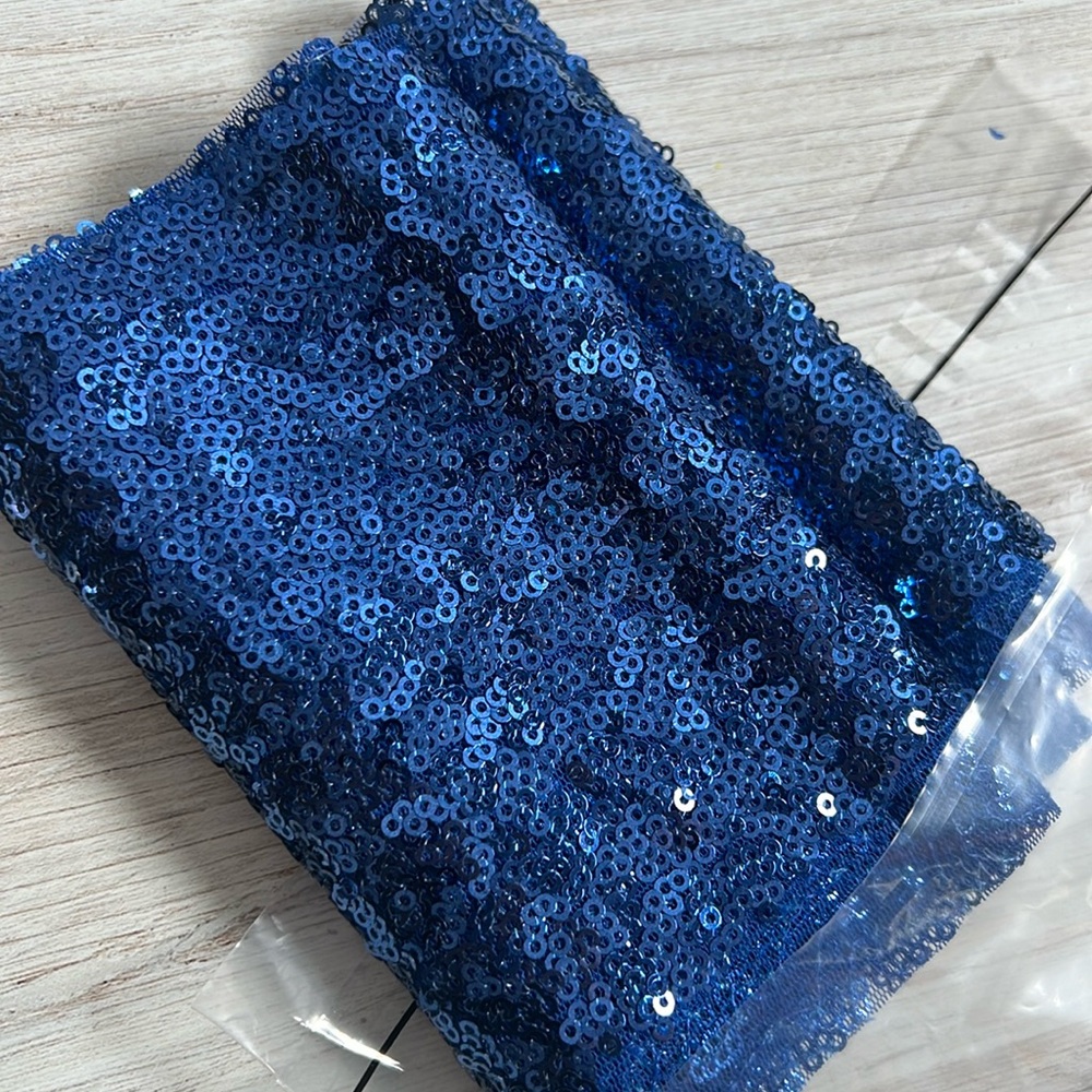 COPY - Fabric by the Yard Navy 3 yards Sequin Mesh Fabric